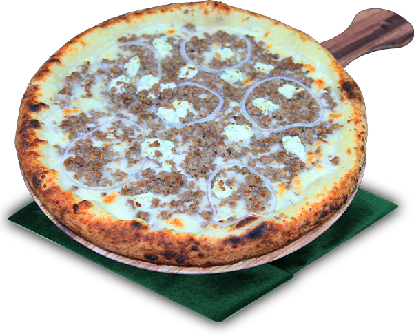 Pizza Boursin avec viande hachée et fromage