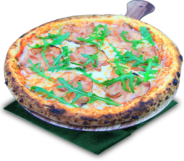 Pizza Chiffonnade avec dinde et roquettes
