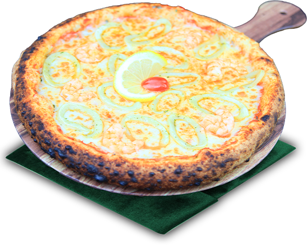 Pizza Océane avec crevettes et calamars